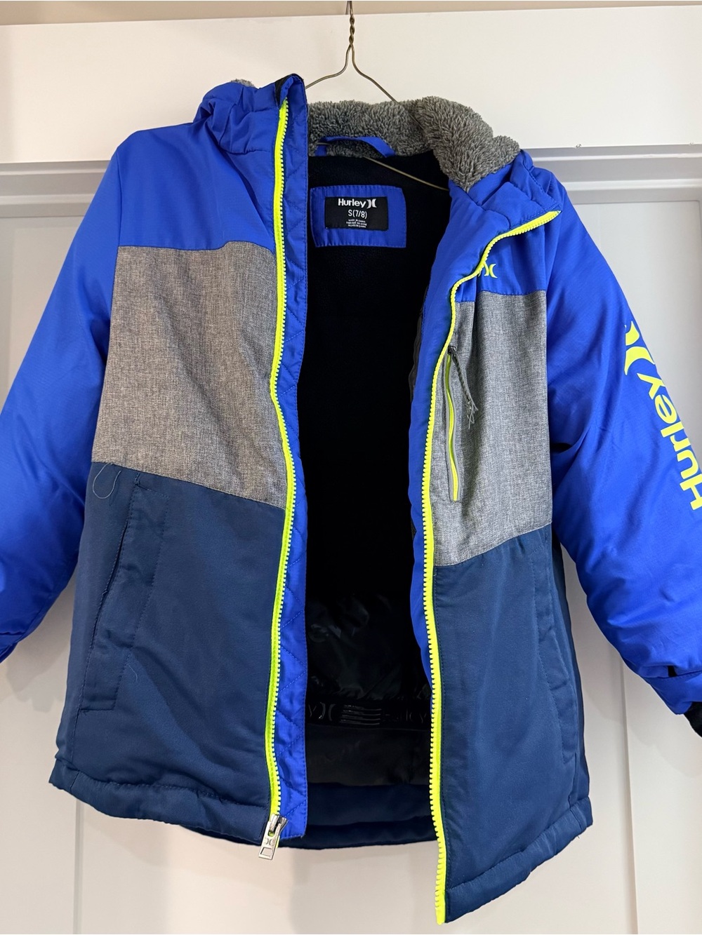 Hurley Blue, Navy & Gray Colorblock Ski Jacket